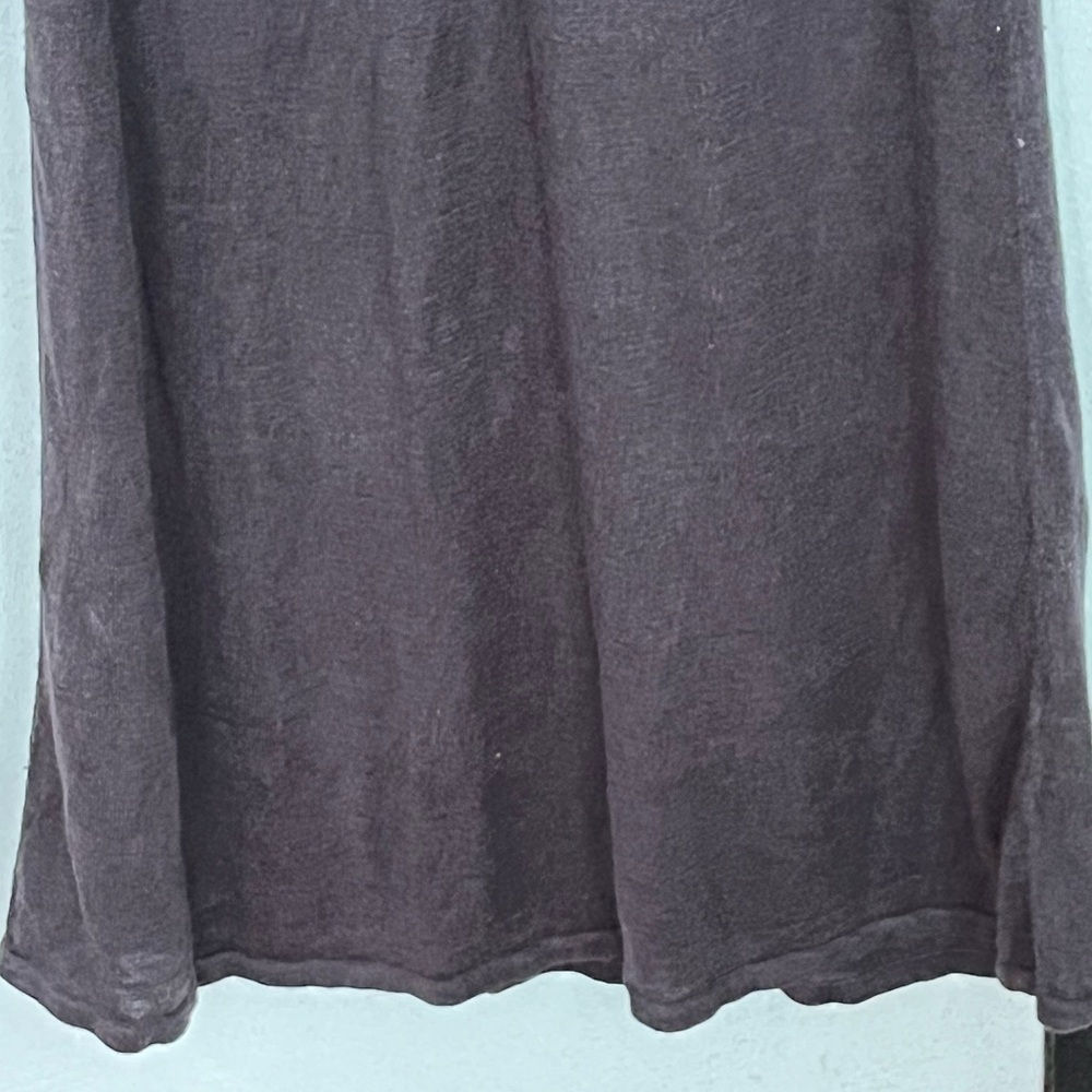 Eileen Fisher 100% Linen Sleeveless Tank Dress Charcoal Lace Strap Minimalist XS - Picture 3 of 15